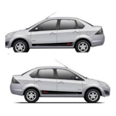 Imagem de Kit 3  Faixas Laterais E Traseira Adesivos Carro Ford Fiesta - onl