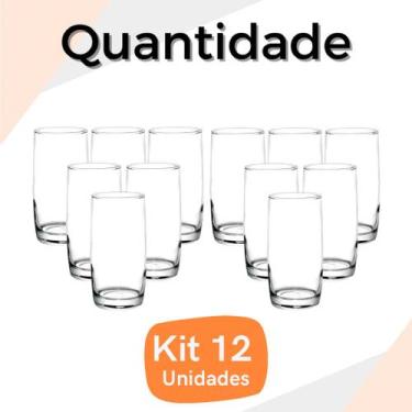 Imagem de Kit Copos de Vidro 400ml Conjuntos Copos Grande Vidro Resistente - CLA