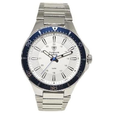 Imagem de Relógio Masculino de Aço Tuguir Analógico Infinity 23-2238 Prata e Branco e Azul-Masculino