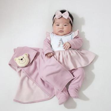 Imagem de Saída de Maternidade Para Bebê Bordada Rosê Personalizada Menina Kit 0