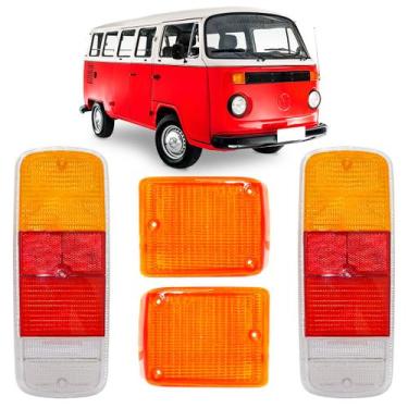 Imagem de Par Lente Lanterna Traseira Tricolor + Par Lente Pisca Kombi - Artmold