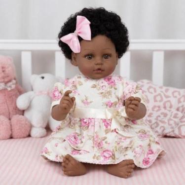 Imagem de Bebê Reborn Negra Princesa Corpo Vinil Siliconado Acessórios - Cegonha