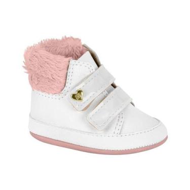 Imagem de Bota Molekinha Bebê Branco/Rosa Ref: 2901.560, 2