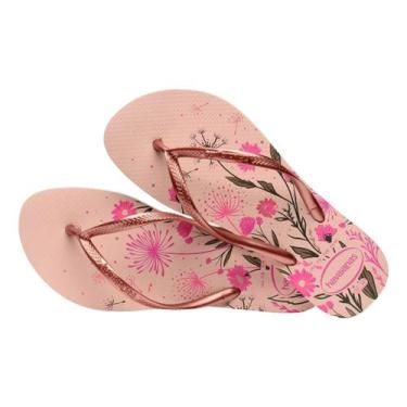 Imagem de Chinelo Havaianas Slim Organic, Rosa, Ballet, Dourado, 33/34
