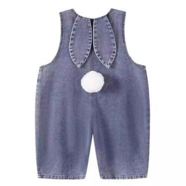 Imagem de Macacão jeans Twinklesweetie Easter Bunny para criança azul