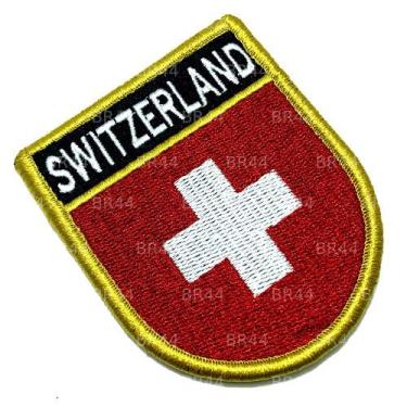 Imagem de Bandeira Suíça Patch Bordada Fecho Contato Gancho - Myflag