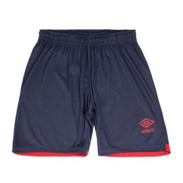 Imagem de Calção Infantil Umbro Dínamo Cordão Marinho/Vermelho, Marinho, Vermelh