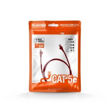 Imagem de Cabo de Rede Plus Cable Patch Cord CAT5E RJ45 10 Metros Vermelho - PC-