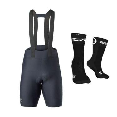 Imagem de Bretelle ciclismo masculino Free Force Classic Invert + meia, Preto, 3