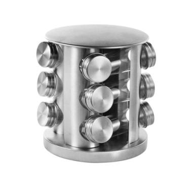 Imagem de Porta Condimento Giratório Inox 12 pçs - Mimo Style