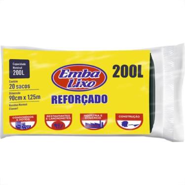 Imagem de Saco De Lixo Embalixo Reforcado 200L - 90X125Cm Preto Pacote Com 20 Sa
