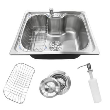 Imagem de Cuba Pia Gourmet Cozinha Aço Inox Com Acessórios 50x40cm - STILLUS HOM