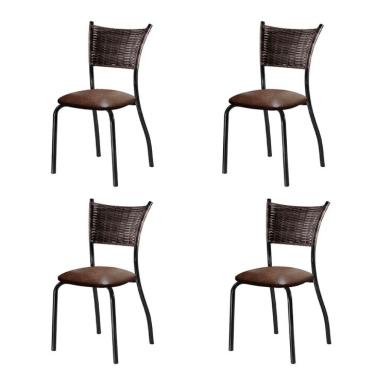 Imagem de Conjunto com 4 Cadeiras Espanha I Marrom 89 cm