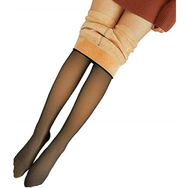 Imagem de Meia-calça Flawless Legs falsa, translúcida, quente, de lã, forrada com lã, meia-calça feminina preta de lã