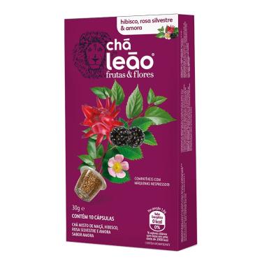 Imagem de Cápsula de chá hibísco, amora e rosa - com 10 unidades - Leão