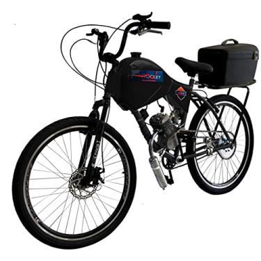 Imagem de Bicicleta Motorizada 100cc Coroa 52 Fr Disk/Susp com Carenagem Cargo Rocket Preta
