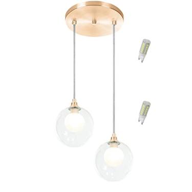 Imagem de Pendente Duplo Harmony Bolinha New Cobre + Lampada G9 3000k