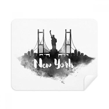 Imagem de New York America Landmark Ink Pano de limpeza de pintura de cidade Limpador de tela 2 peças Tecido de camurça