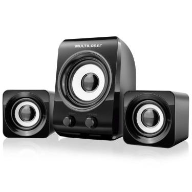 Imagem de Kit Caixas de Som Multilaser PC Notebook 14W RMS Preto 3 Peças SP172