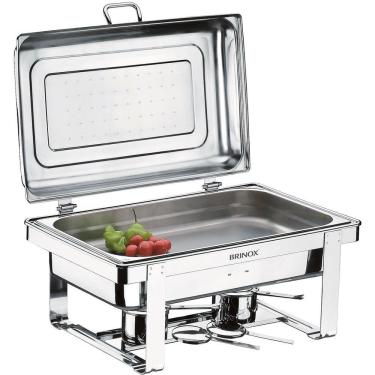Imagem de Rechaud Retangular com Fogareiro 2 Cubas Savoy 1098/202 - Brinox