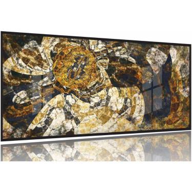 Imagem de Quadro Decorativo Abstrato ladrilho 130x60 Moldura Preta 2x2