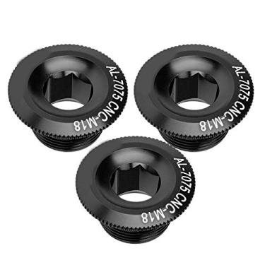 Imagem de Porca de parafuso de eixo de eixo de bicicleta de 18mm,3 pe?as de parafusos de eixo de liga de alum¨ªnio porcas para roda de corrente integral e roda de corrente oca integrada(Black), Porca do ei