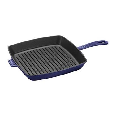 Imagem de Frigideira Grelha Quadrada Staub Ferro Fundido 26cm Azul Marinho