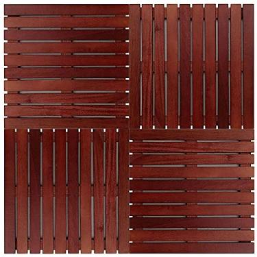 Imagem de Kit Deck de Madeira Modular Isabela 50cmx50cm com 12 Placas Madeira de Lei Mista