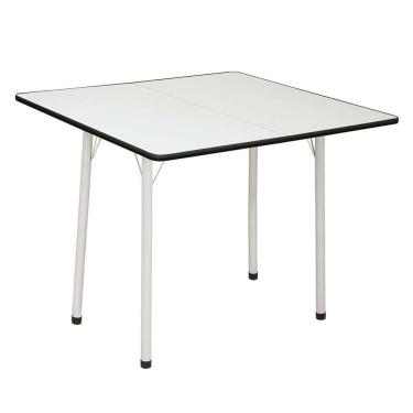 Imagem de mesa de cozinha dobrável quadrada nádia branca e preta 90 cm