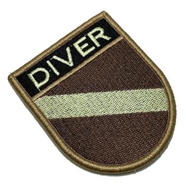Imagem de BD0175EV04 Bandeira Mergulhador Patch Bordado Fecho Contato