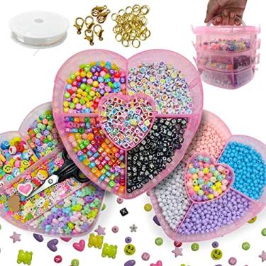 Imagem de Maleta de Miçangas Pingentes Letras Contas Entremeios 2830pçs Para Montar Pulseira Colar Bijuteria