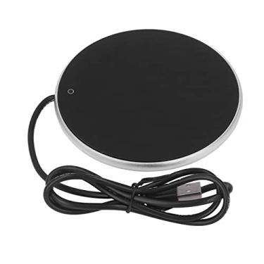 Imagem de Aquecedor de Café para Mesa, Aquecedor de Caneca de Temperatura Constante de 55°C Com Desligamento Automático, Aquecedor de Bebida de Copo Elétrico Placa para Home Office (Prata)