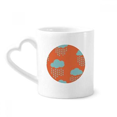 Imagem de Cloud Rain Drip Caneca padrão laranja café cerâmica copo de coração de vidro
