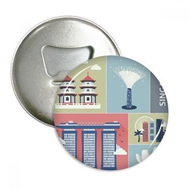 Imagem de Cingapura Skyscraper Famous Spots Abridor de Garrafas Emblema Multifuncional