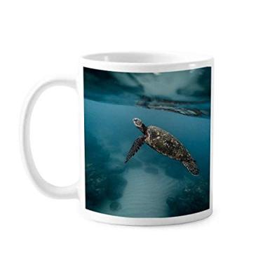 Imagem de Caneca de cerâmica cerâmica com imagem de tartaruga marinha oceano caneca de porcelana de café