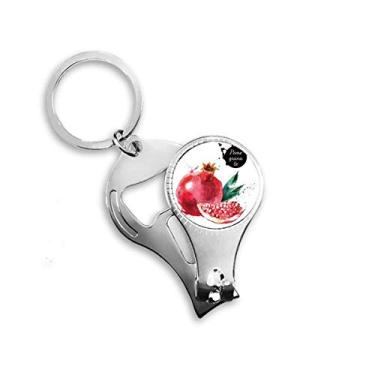 Imagem de Pamegranate Fruit Tasty Healthy Watercolor Nail Nipper Ring Chaveiro Abridor de Garrafas Cortador
