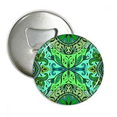 Imagem de Estilo europeu flores folhas linhas padrão abridor de garrafas ímã geladeira emblema multifuncional