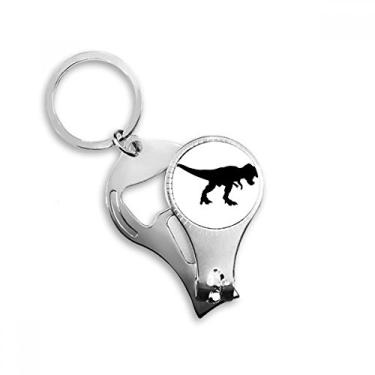 Imagem de Dinossauro Preto Ossos Die Out Nail Nipper Ring Chaveiro Abridor de Garrafas Cortador