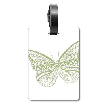Imagem de Etiqueta de mala de pipa borboleta verde etiqueta de bagagem para pendurar cartão, Multicolorido.