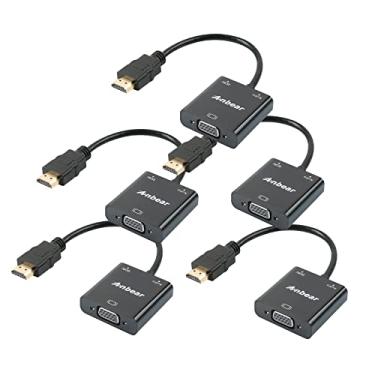 Imagem de HDMI para VGA Pacote com 5, adaptador VGA para HDMI banhado a ouro Anbear compatível com computador, desktop, laptop, PC, monitor, projetor, HDTV, Chromebook, Roku, Xbox e mais (pacote com 5)