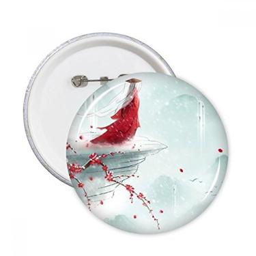 Imagem de Selado com um beijo de aquarela chinesa com alfinetes redondos para decoração de 5 peças