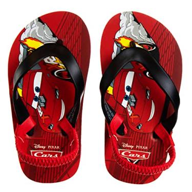 Imagem de Disney Pixar Cars Lightning McQueen Boys Flip Flops Summer Beach Sandals Heel Strap (Toddler/Little Kid)