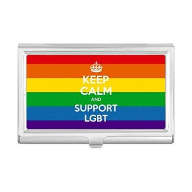 Imagem de Porta-cartões de visita LGBT com bandeira bissexual, arco-íris transgênero