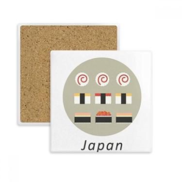 Imagem de Porta-copos tradicionais japoneses diferentes de sushi, quadrado, porta-copos, suporte de subplaca, pedra isolante
