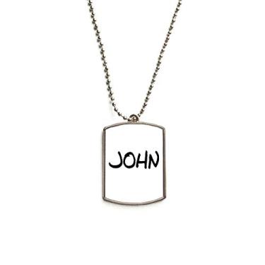 Imagem de DIYthinker Colar com pingente de corrente de aço inoxidável John com escrita especial e nome inglês