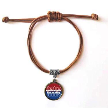 Imagem de DIYthinker Pulseira de couro com o nome da bandeira dos Países Baixos Marrom Joia Presente