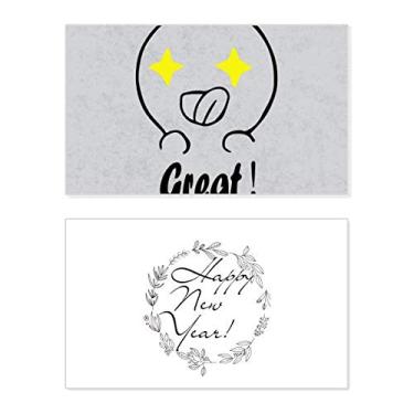 Imagem de Great Black Cute Chat Happy Pattern New Year Festival Greeting Card Bless Message Gift