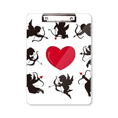 Imagem de Prancheta com estampa de anjo do Cupido com coração vermelho A4