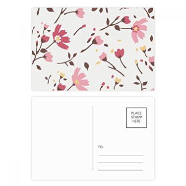 Imagem de Conjunto de cartões postais Calliopsis com folhas de plantas e flores rosas para enviar cartões de agradecimento