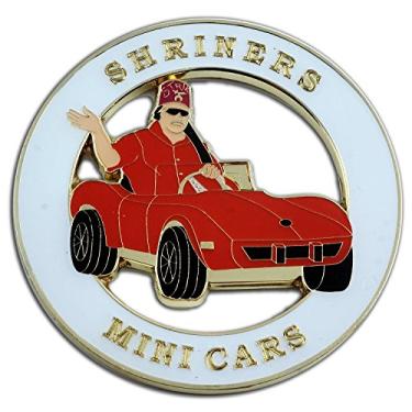 Imagem de Mini Emblema Redondo Masonic Auto Shriners – [Branco e Vermelho] [Diâmetro de 7,62 cm]